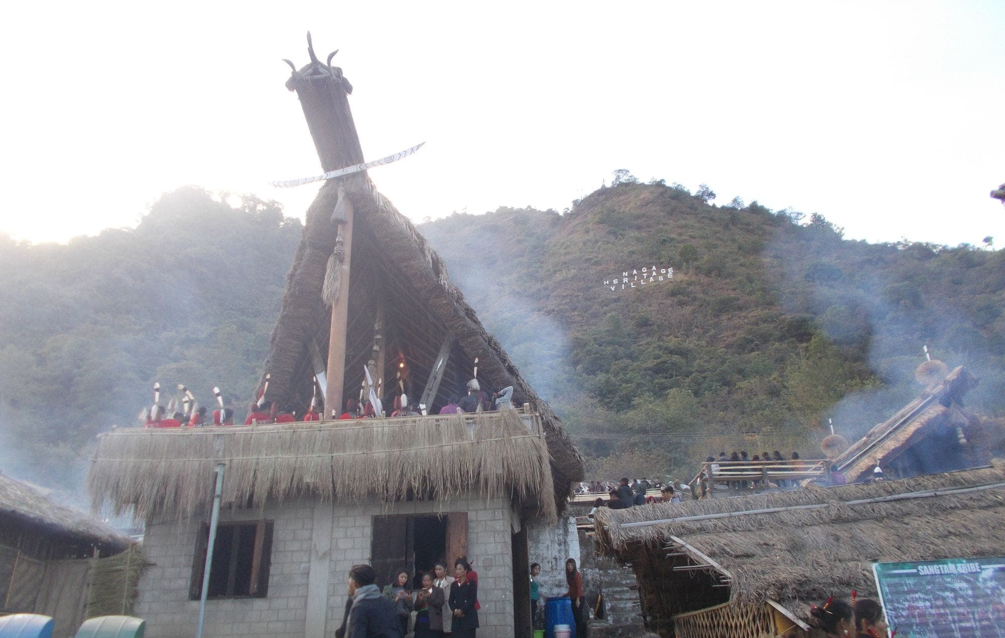 Traditional Naga morung at Kisama Heritage Village during the Hornbill Festival